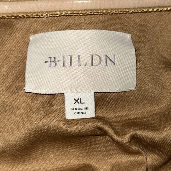 BHLDN Hayden Strapless Stretch Crepe Midi Dress Tan - Picture 8 of 11